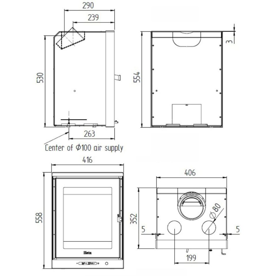 Tiplo Insert à bois HETA Inspire 40 encastrable