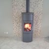 poêle à bois HETA 820S avec accumulation habillage PIerre WENGE
