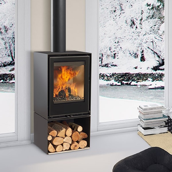 Poêle à bois Habit 50V avec bûcher de Rocal
