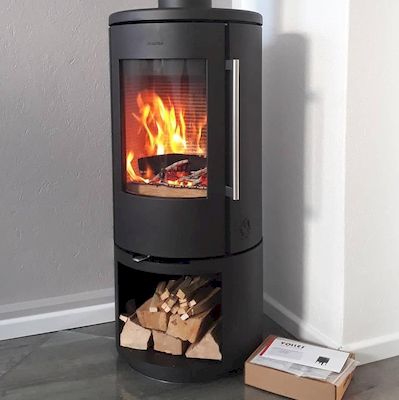 Poêle à bois Morso 7343 avec bucher tout en fonte