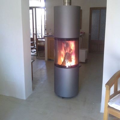 poêle a bois passo l de spartherm vision 180° vitre ronde inertie