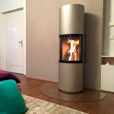 poêle a bois passo l de spartherm vision 180° vitre ronde inertie