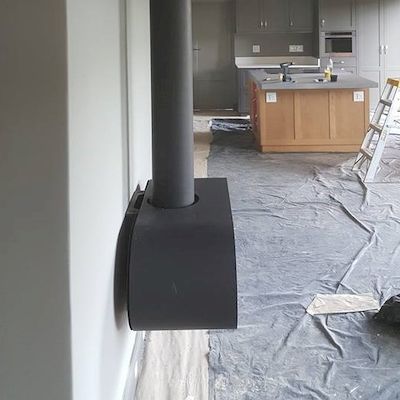 Cheminée acier suspendue lenticullaire D8 de Rocal