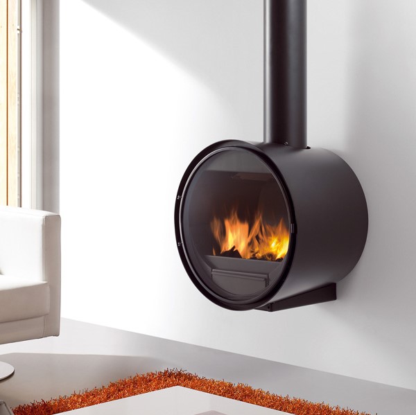 Cheminée acier D7 ronde suspendue de Rocal