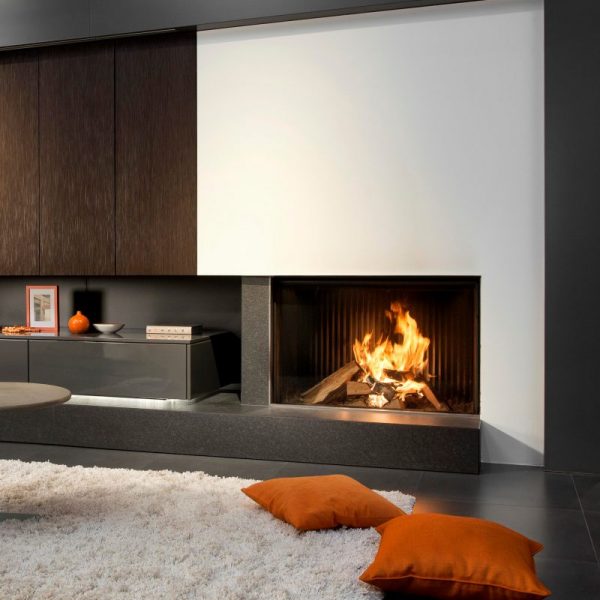 foyer à bois KALFIRE W100/61 F tres grand format escamotable fonctionnement en foyer ouvert