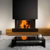 foyer à bois KALFIRE W90/47 S trois vitres verre plié escamotable fonctionnement en foyer ouvert